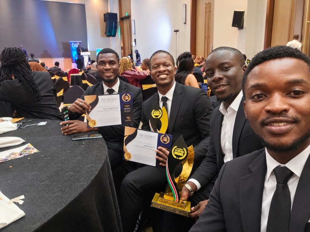 Celebrating at the Digitally Fit Awards gala dinner with Certificate of Excellence