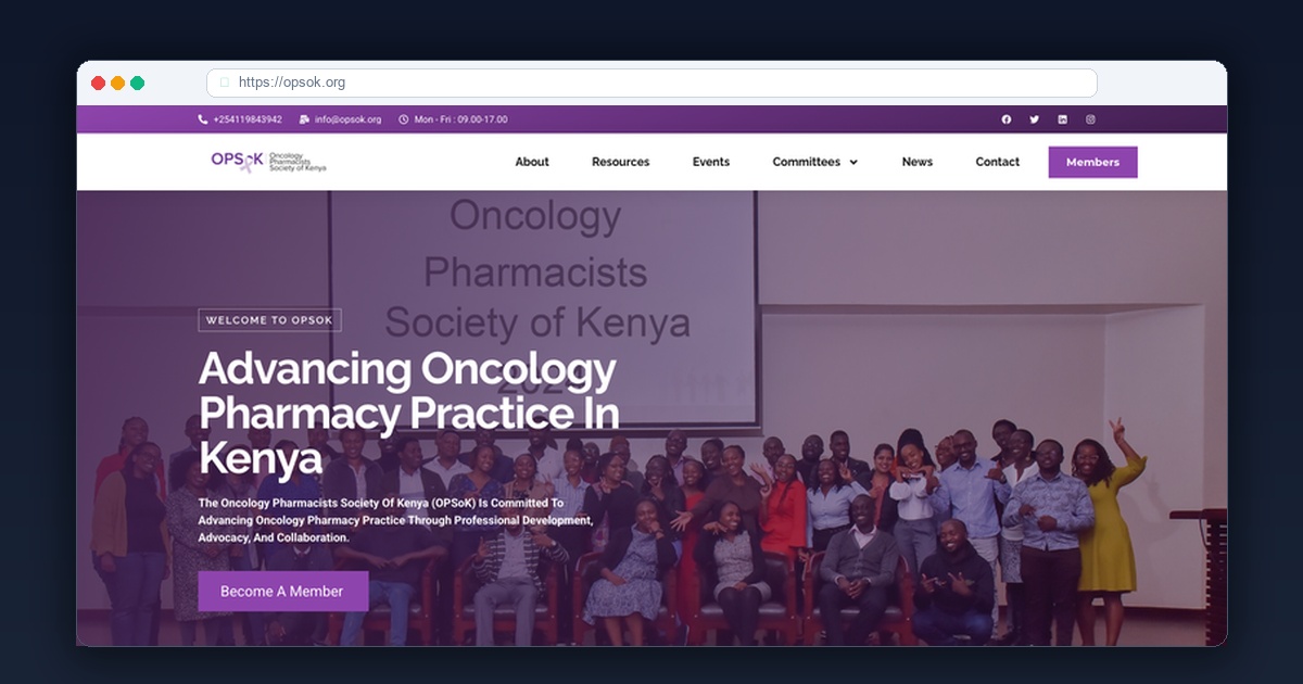 OPSOK medical society website screenshot