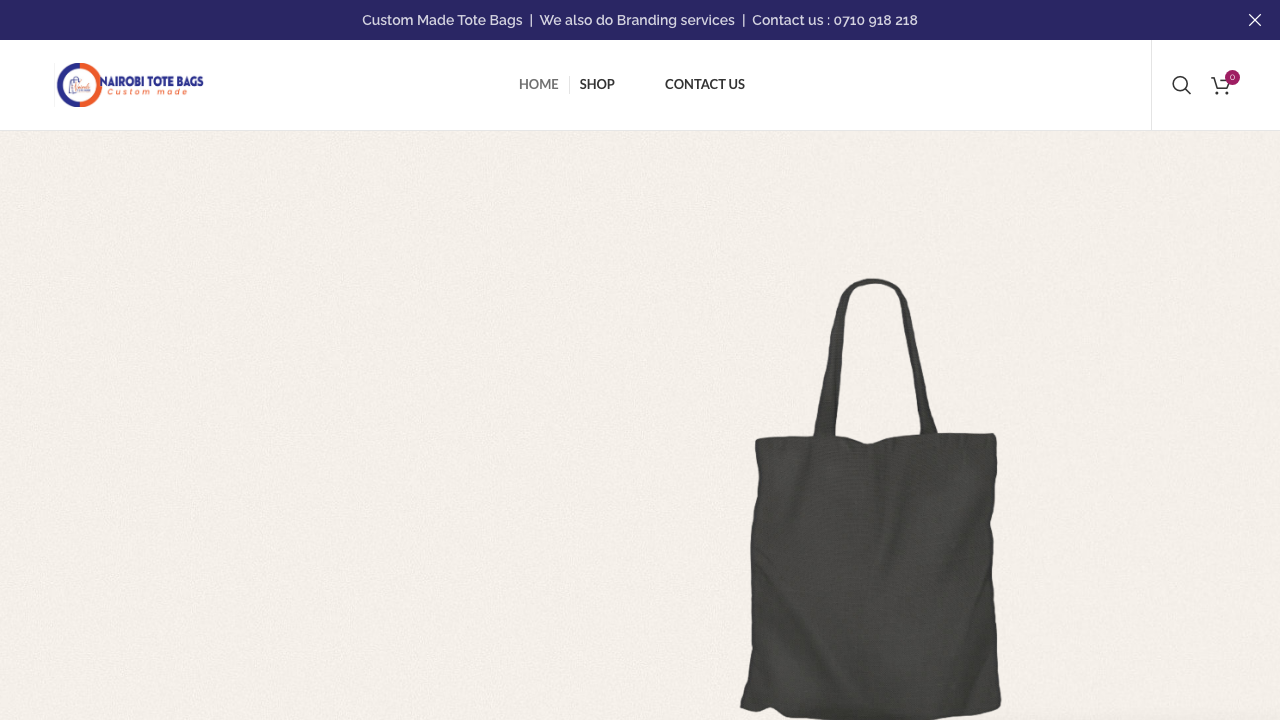 Nairobi Tote Bags website — Custom Canvas Bags & Corporate Merchandise